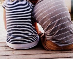 couple wearing striped t shirts - Fashion with stripes polka dots and pom poms - myLusciousLife.com.jpg